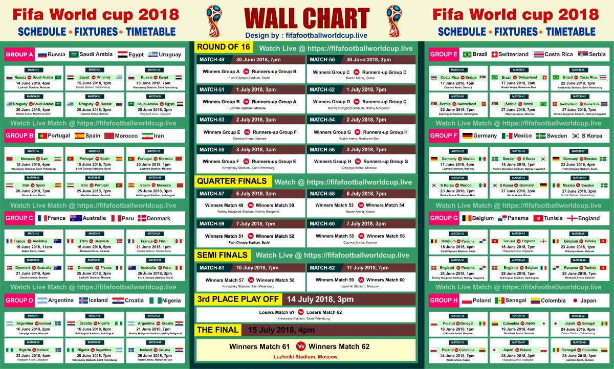 Fifa World cup 2018 Free Wallchart Download & Track 64 Matches - 1200 x 722 jpeg 279kB