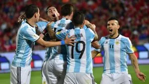 Argentina football players in football match