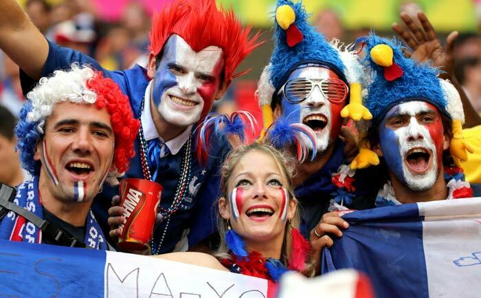 France Fans Happy Faces with flag of country