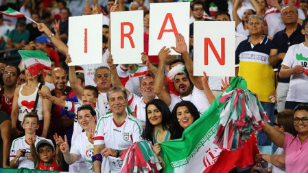 Iran Football fans cheering with country name