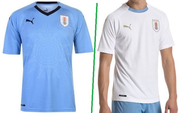 Uruguay home and away kit - jersey for world cup 2018