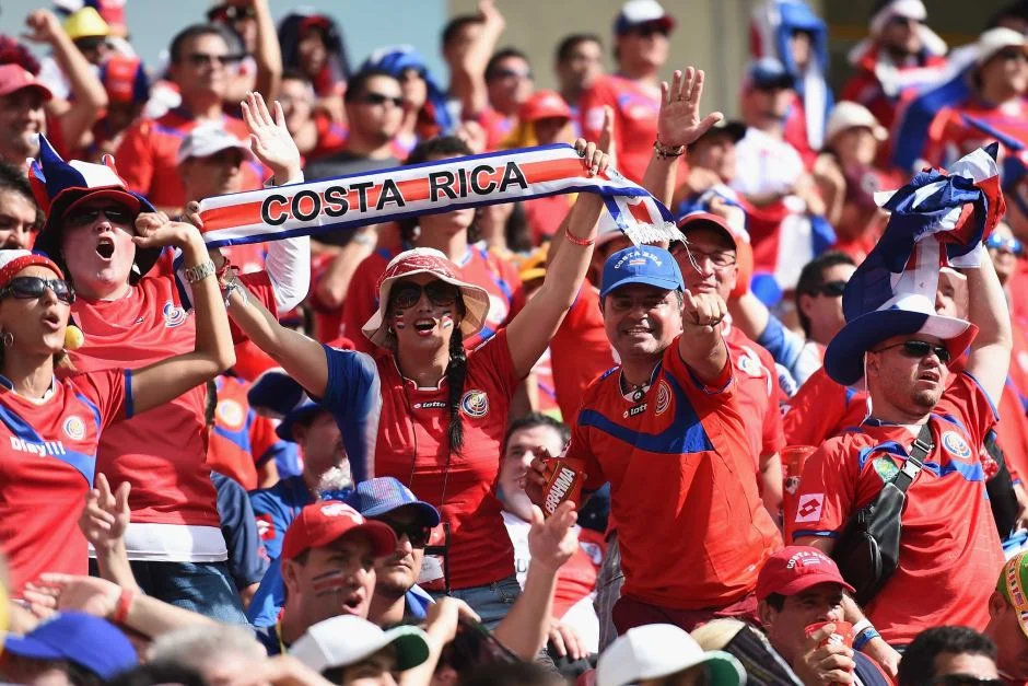 Costa Rica fans cheer their nation in football world cup Costa Rica fans cheer their nation in football world cup