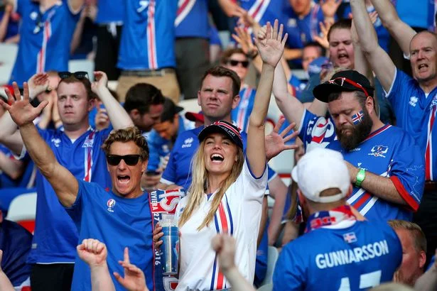Happy Faces of Iceland football fans