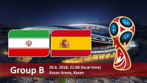 Iran vs Spain world cup Group stage match hd photos with both team flag