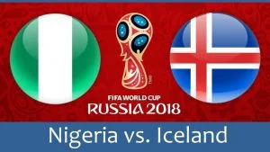 Nigeria vs Iceland world cup match hd photos with both team flag