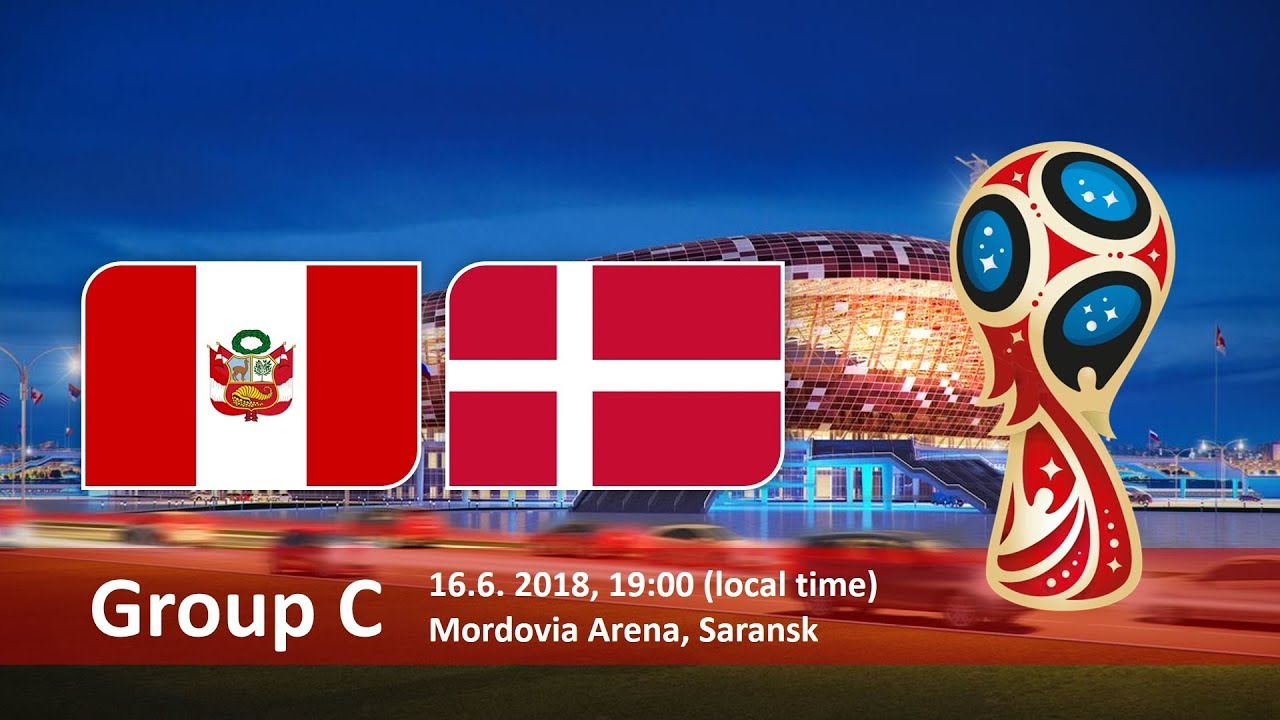 Peru vs Denmark Soccer Match hd photos with both team flag and timing info