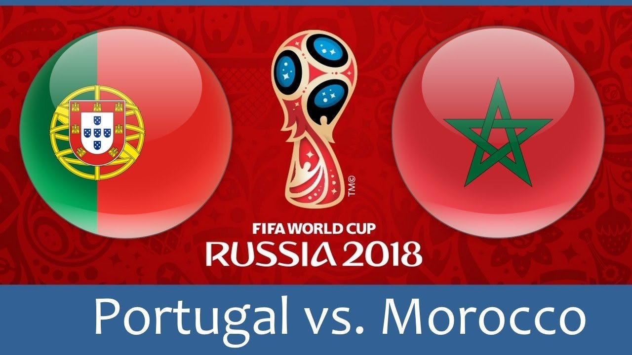 Portugal vs Morocco world cup match hd photos with both team flag
