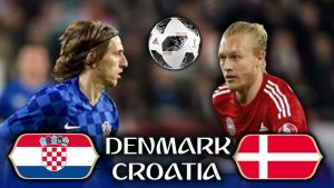 Croatia vs Denmark round of 16 world cup football match