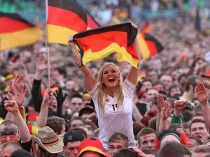 Germany fans cheer their nation in football world cup