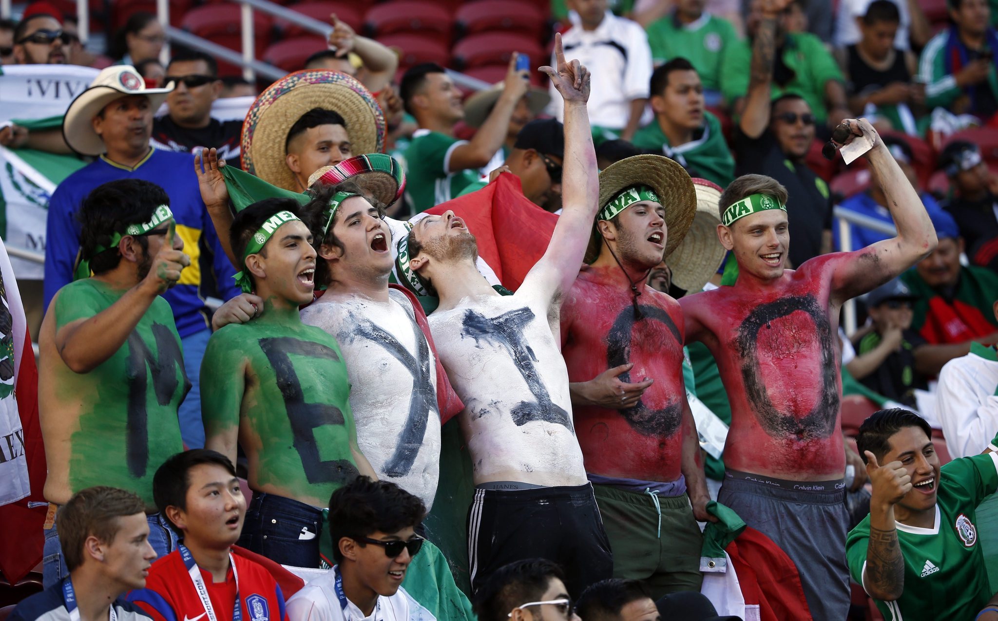 Mexico football team support their nation in world cup