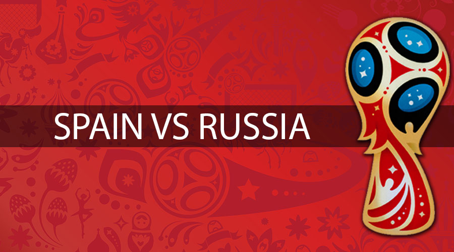 Russia vs Spain football battle