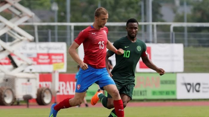 Tomas Kalas scores a goal in world cup friendly against nigeria