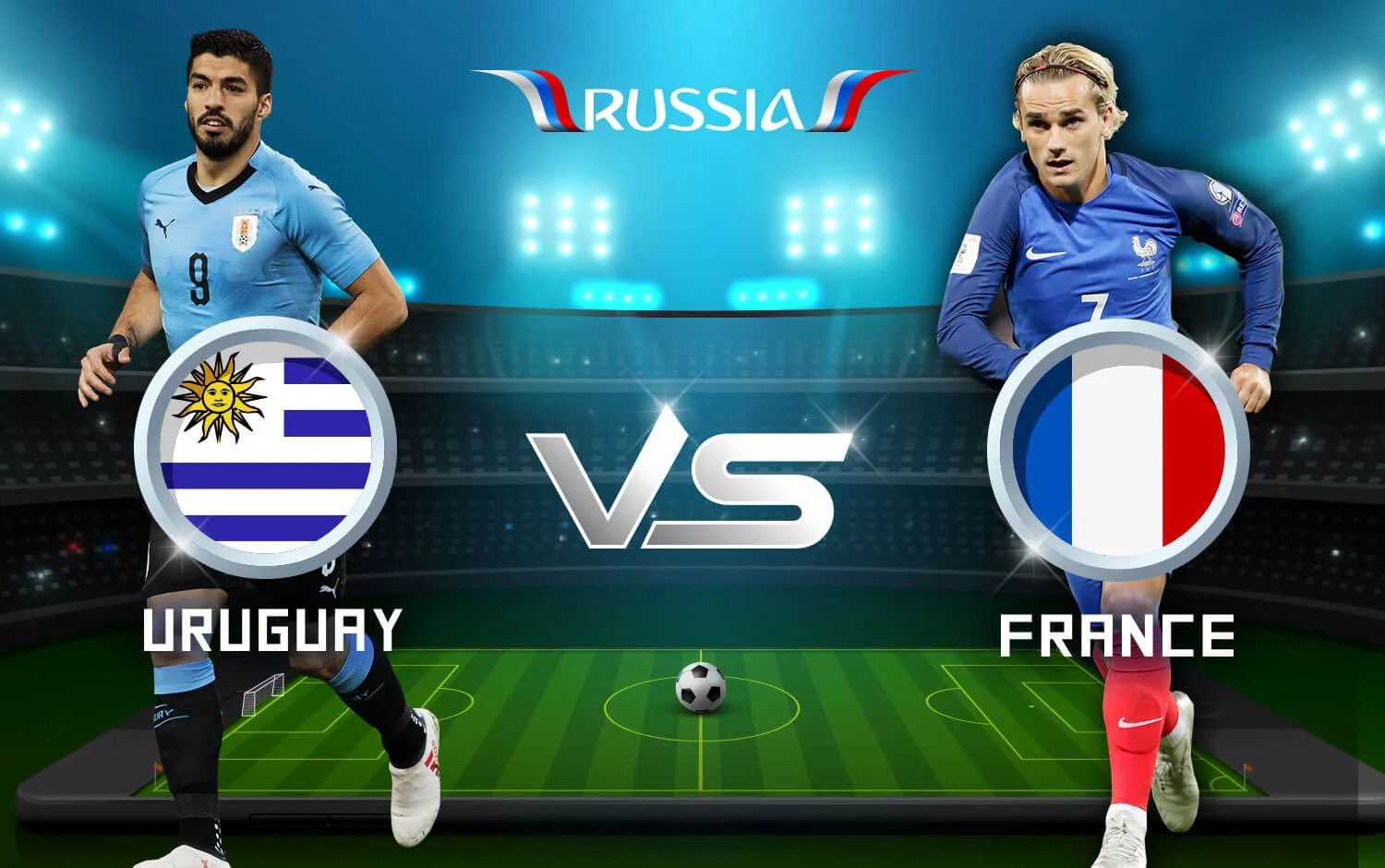 uruguay vs france football match