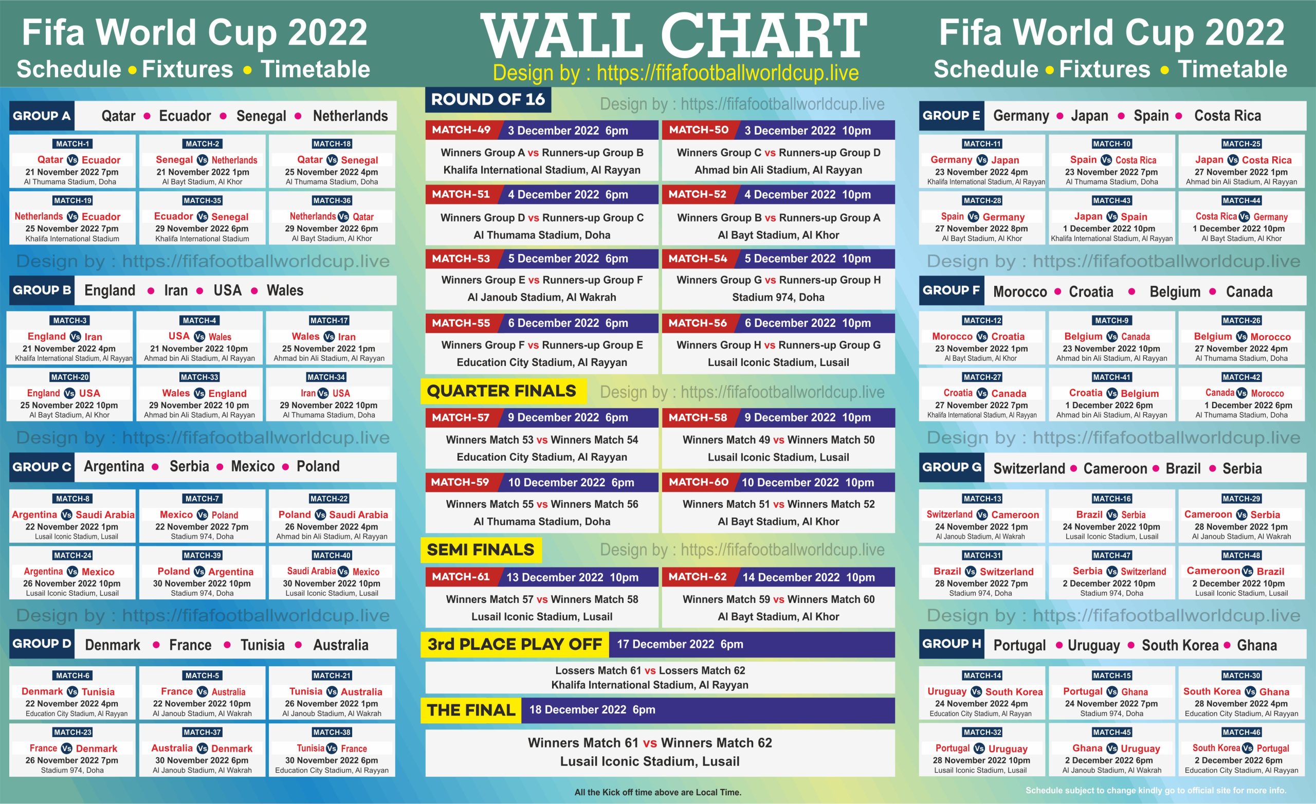 printable world cup schedule 2022 of all 64 games