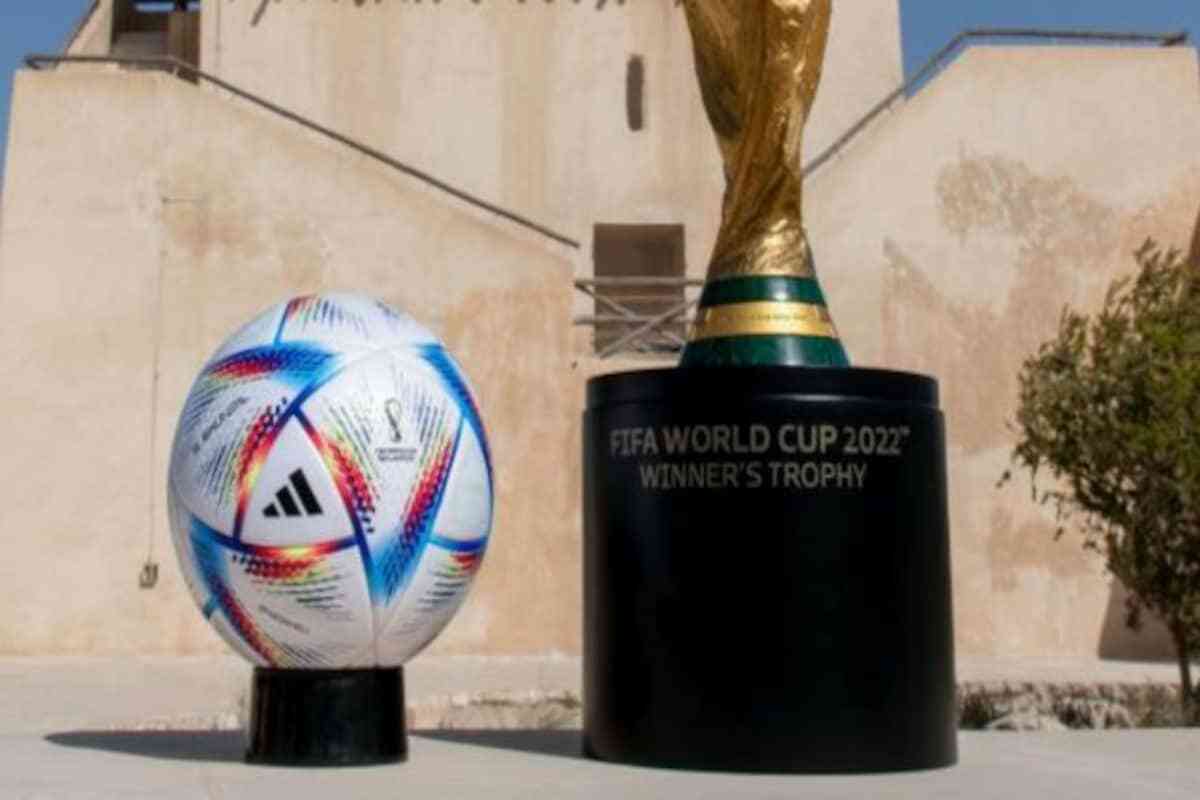 Adidas Al Rihla official ball with Trophy of Fifa world cup 2022